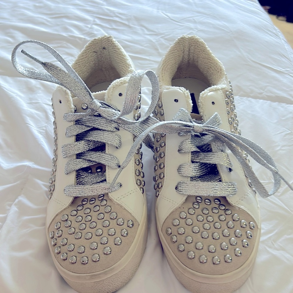 Aqua studded sneakers
